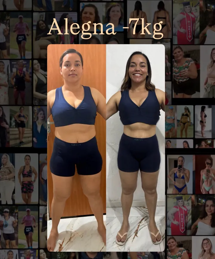 Alegna, antes e depois: menos 7 kg