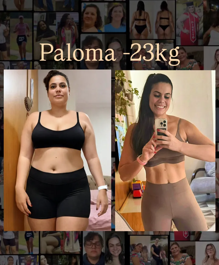 Paloma, antes e depois: menos 23 kg